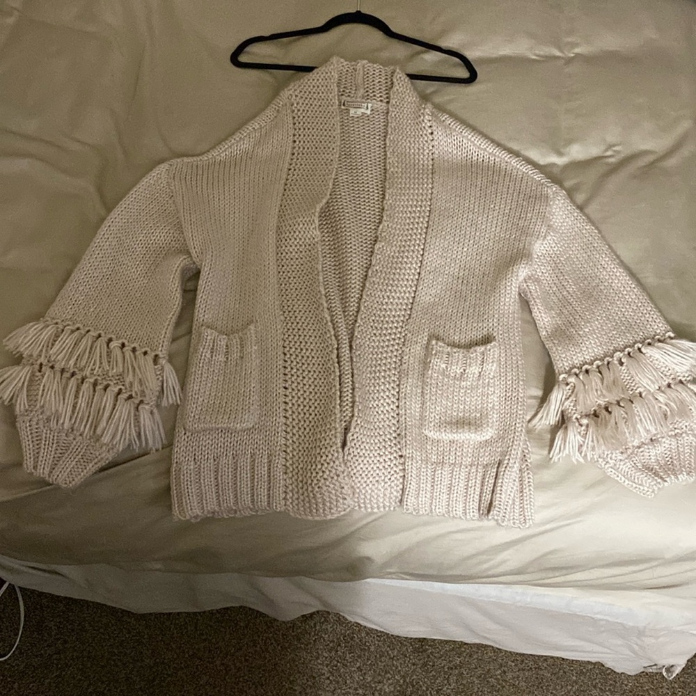 Loveriche Beige cardigan, has tassel flared sleeves (it’s amazing)